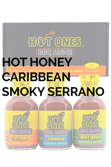 Hot Ones BBQ Trio Pack (Hot Honey / Caribbean / Smoked Serrano) E2